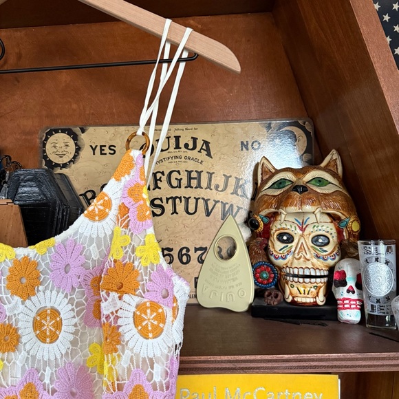 Zara - Midi Crochet Daisy Dress Orange Yellow Pink - size xs - Picture 4 of 8